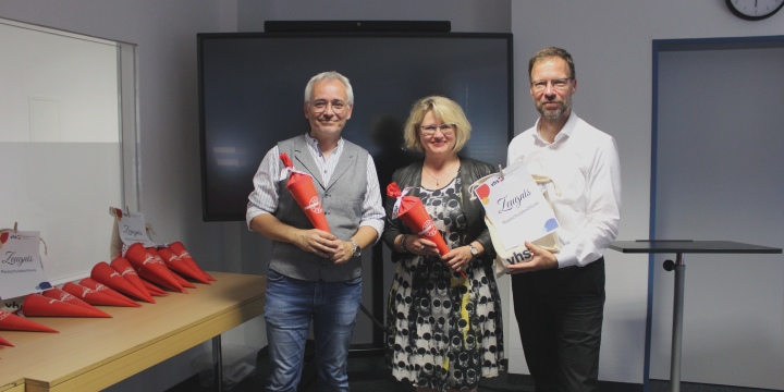 Oberbürgermeister Dr. Thomas Nitzsche, Christian Ziege und Dr. Angela Anding  ©vhs Jena